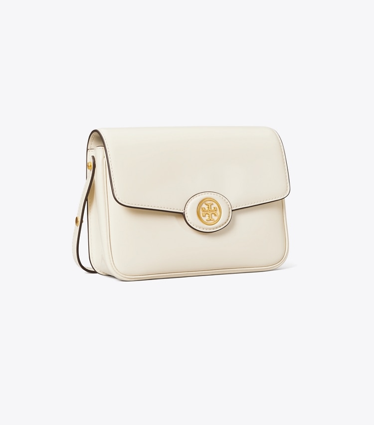 Tory Burch designer shoulder bags Robinson Spazzolato Shoulder Bag in SHEA BUTTER angle