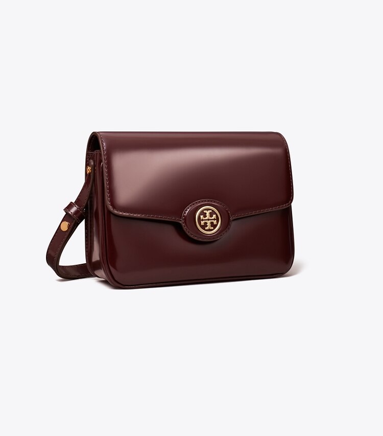Tory Burch designer schultertaschen Robinson Spazzolato Shoulder Bag in TEMPRANILLO angle