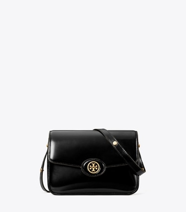 Tory Burch designer ショルダーバッグ ロビンソン スパッツォラート コンバーチブルショルダーバッグ in Black front