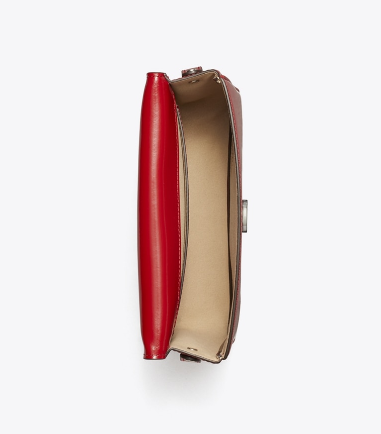 Tory Burch designer shoulder bags Robinson Spazzolato Shoulder Bag in Red Sky angle