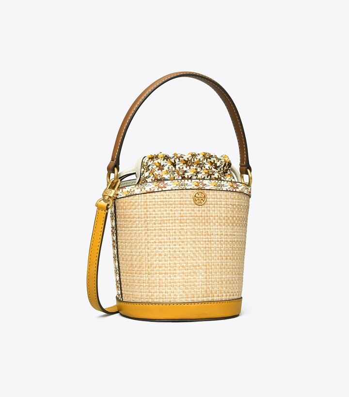 Robinson Straw Mini Bucket Bag: Women's Designer Crossbody Bags | Tory Burch