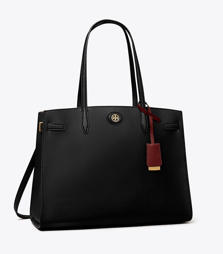 Tory Burch designer henkeltaschen Robinson Tasche in Black angle