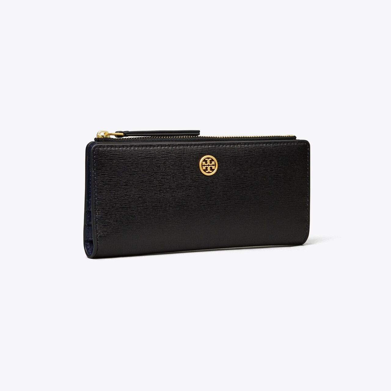 Tory Burch Women's T Monogram Zip Slim Wallet in Black, One Size