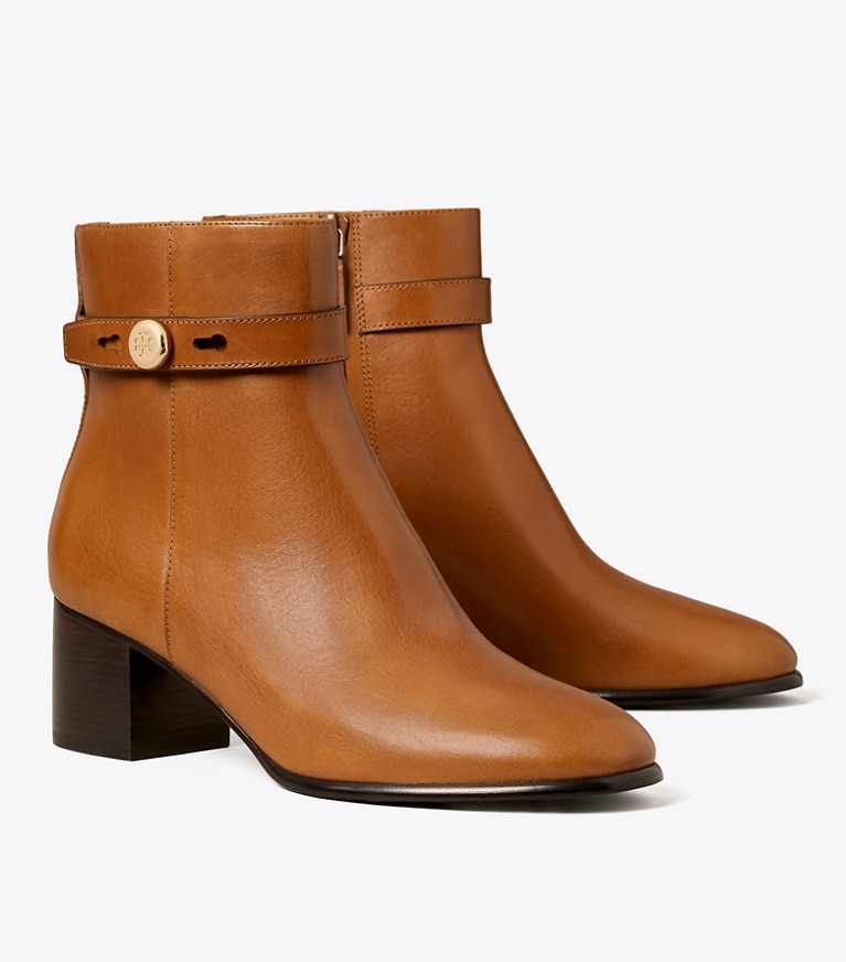 Tory Burch designer ankle boots Romy Ankle Boot in CLASSIC CUOIO angle