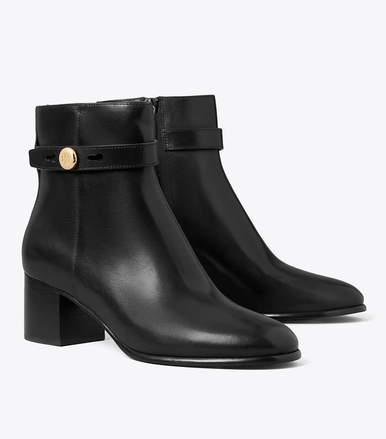 Tory Burch designer ankle boots Romy Ankle Boot in PERFECT BLACK angle