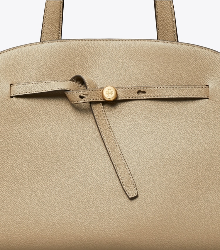 Tory Burch designer サッチェルバッグ ロミー バウレット in Soft Cement ディテール