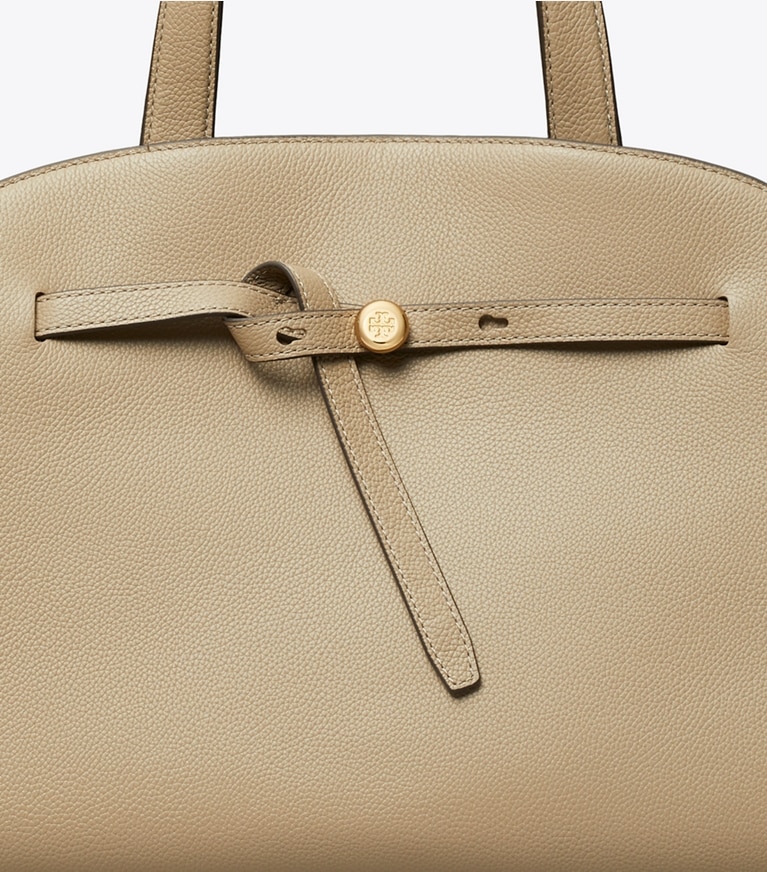 Tory Burch designer サッチェルバッグ ロミー バウレット in Soft Cement ディテール