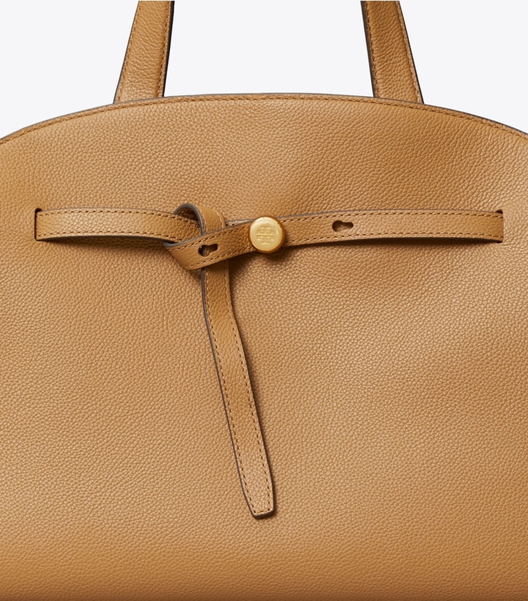 Tory Burch designer satchels Romy Bauletto in Tiramisu detail