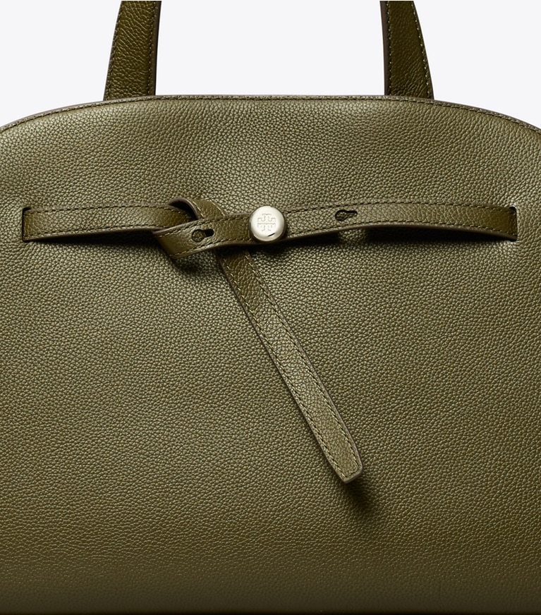 Tory Burch designer サッチェルバッグ ロミー バウレット in Dark Olive ディテール