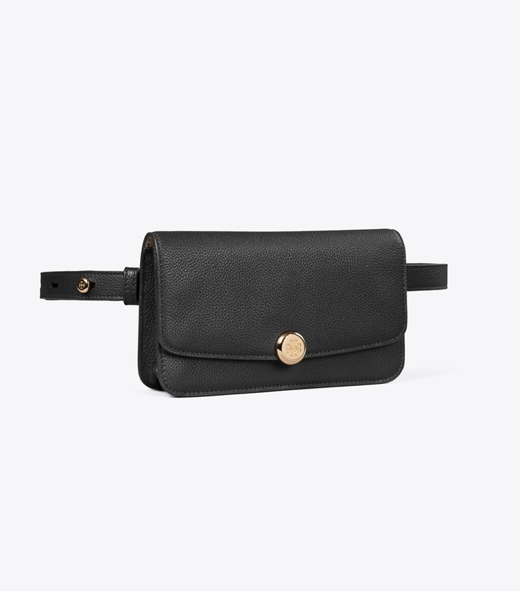 Tory Burch designer belt bags Romy Belt Bag in BLACK angle