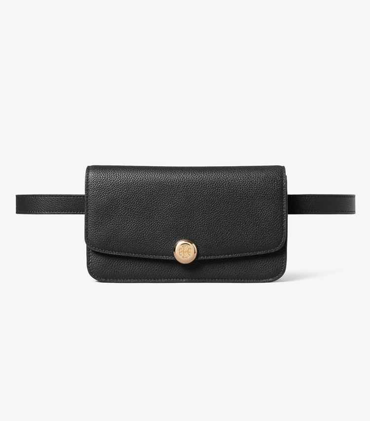 Tory Burch designer belt bags Romy Belt Bag in BLACK front