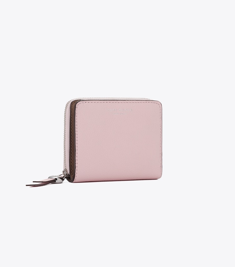 Tory Burch designer 財布 ロミー バイフォールド ウォレット in ROSE MIST angle