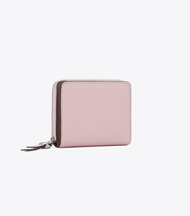Tory Burch designer 財布 ロミー バイフォールド ウォレット in ROSE MIST angle