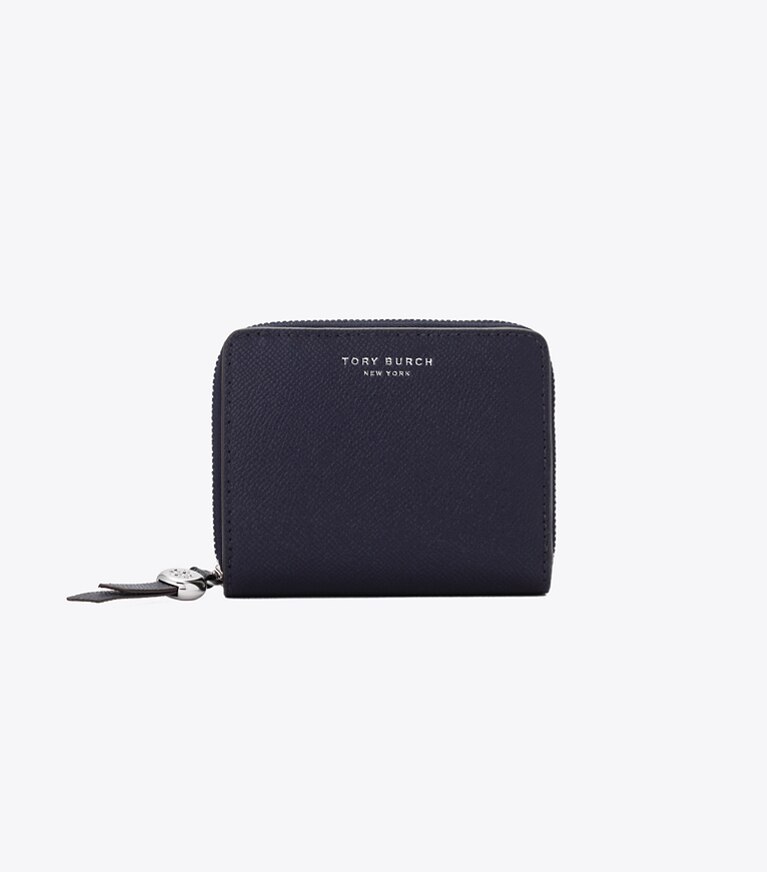 Tory Burch designer 財布 ロミー バイフォールド ウォレット in Midnight front