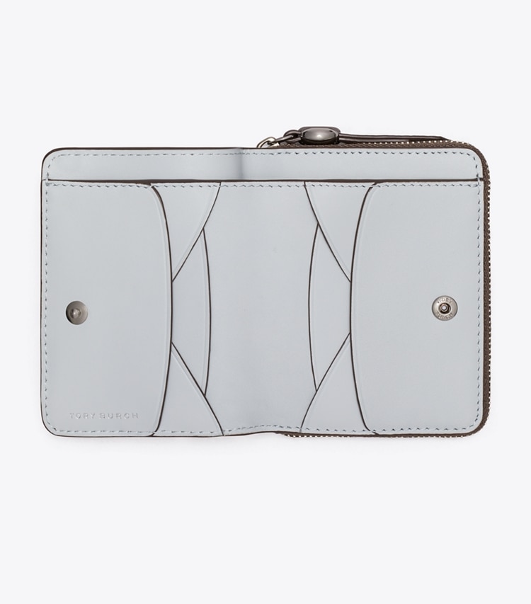 Tory Burch designer 財布 ロミー バイフォールド ウォレット in Wild Mushroom オーバーヘッド