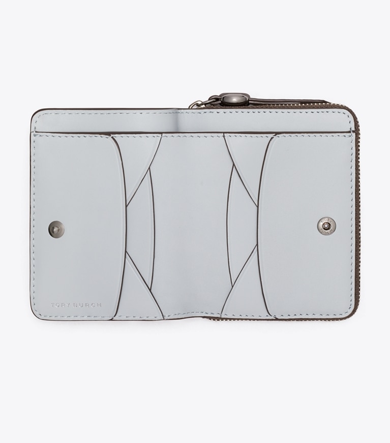 Tory Burch designer 財布 ロミー バイフォールド ウォレット in Wild Mushroom オーバーヘッド