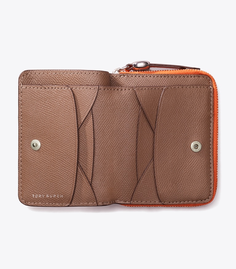 Tory Burch designer wallets Romy Bi-Fold Wallet in Orange overhead