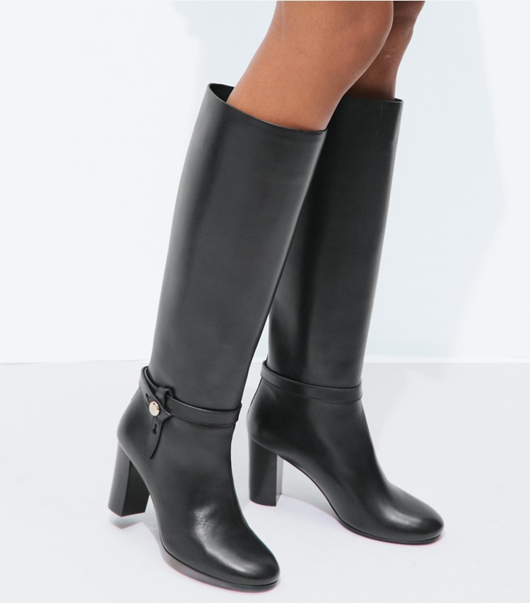 Tory Burch designer knee boots Romy Boot in PERFECT BLACK accessory on model