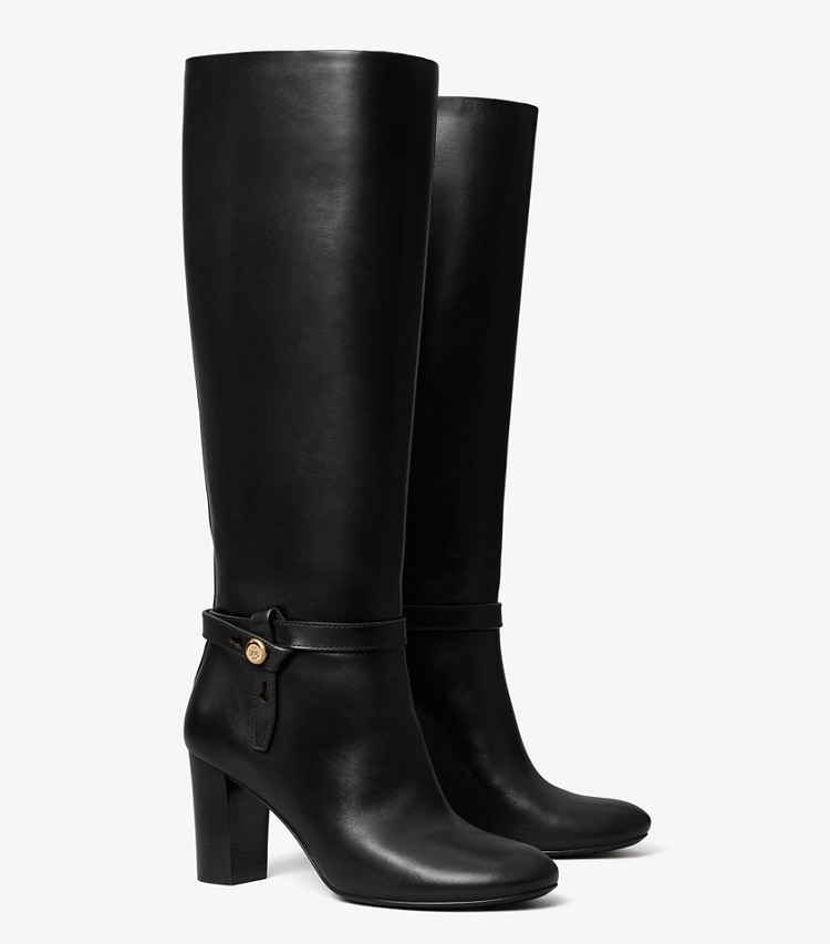 Tory Burch designer knee boots Romy Boot in PERFECT BLACK angle