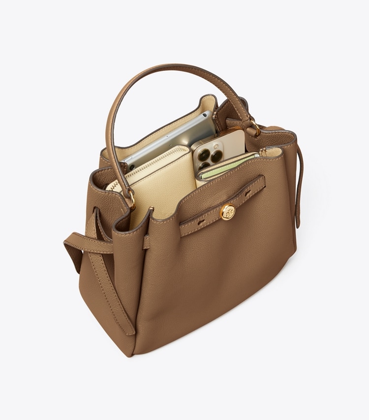 Tory Burch designer crossbody bags Romy Bucket Bag in Wild Mushroom additional