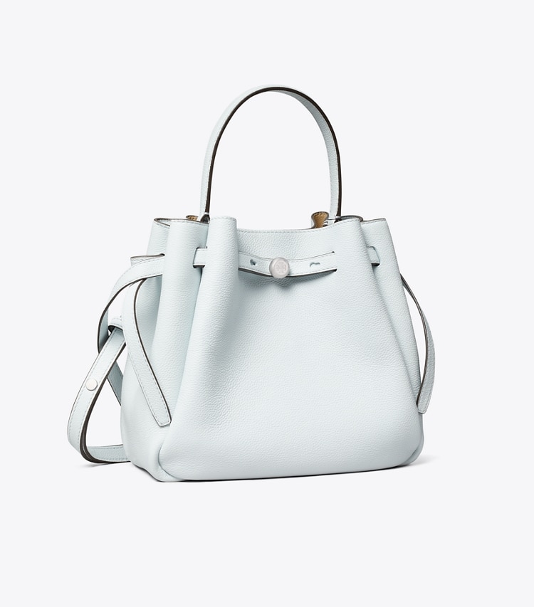 Tory Burch designer クロスボディバッグ ロミー バケットバッグ in Butterfly Blue angle