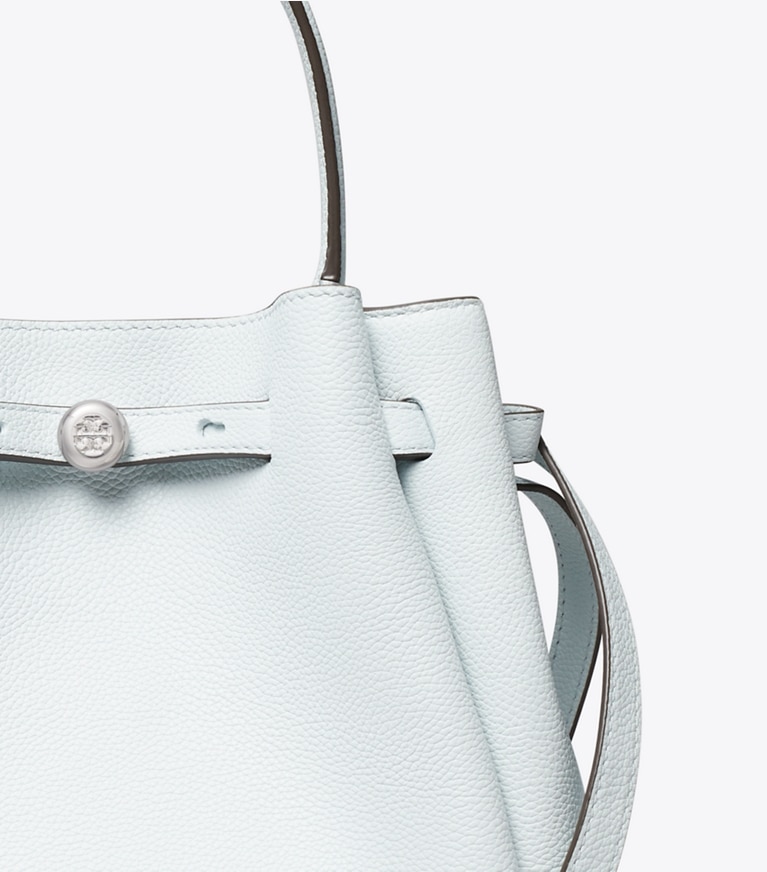 Tory Burch designer クロスボディバッグ ロミー バケットバッグ in Butterfly Blue ディテール