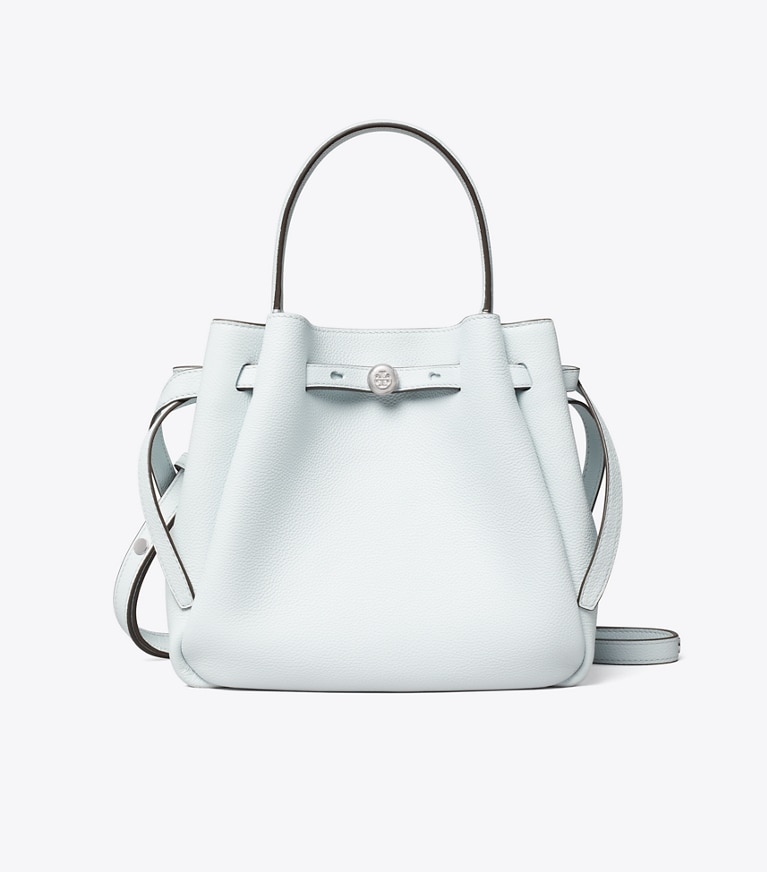 Tory Burch designer クロスボディバッグ ロミー バケットバッグ in Butterfly Blue front