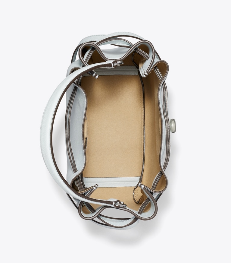 Tory Burch designer クロスボディバッグ ロミー バケットバッグ in Butterfly Blue オーバーヘッド