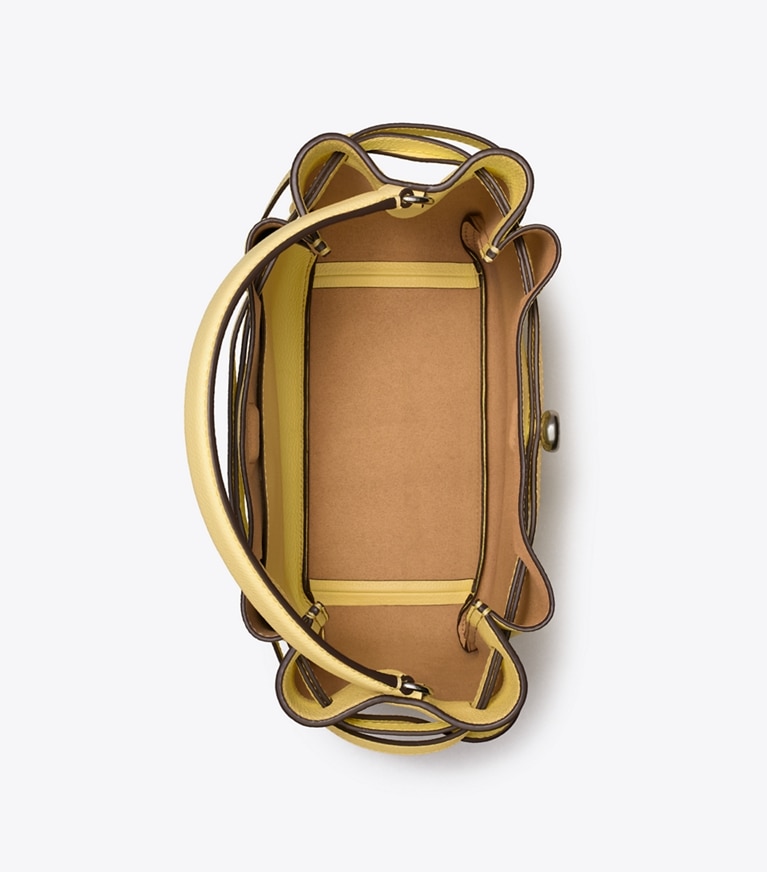 Tory Burch designer crossbody bags Romy Bucket Bag in Lemon angle