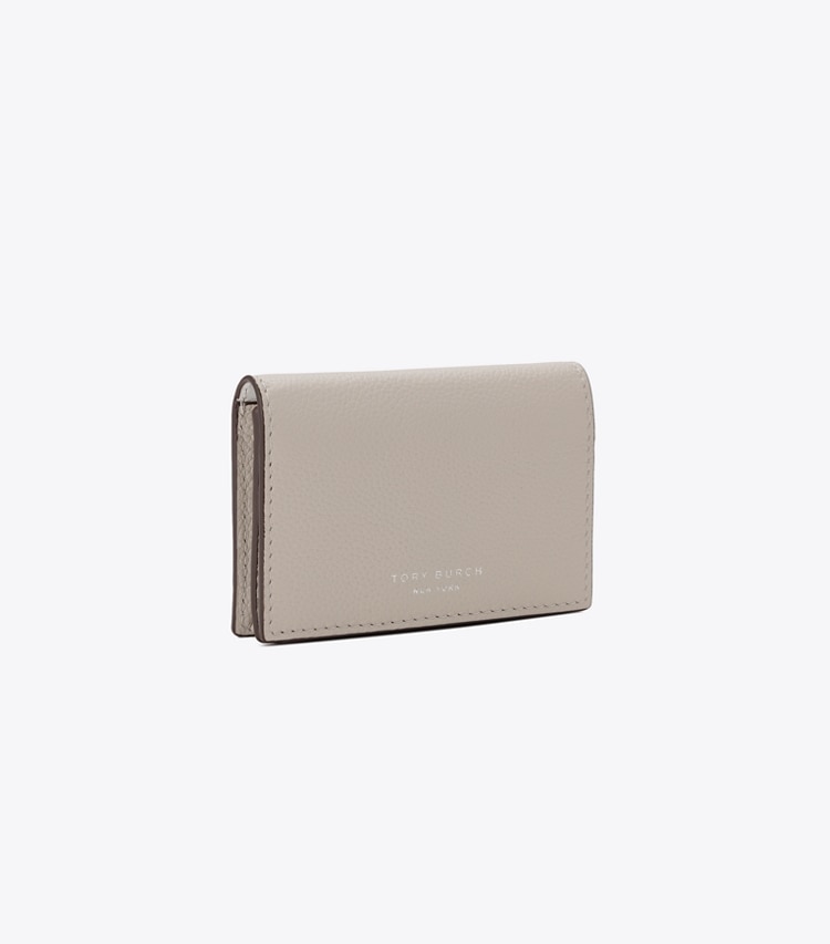 Tory Burch designer カードケース ロミー ビジネスカードケース in Dove Gray angle