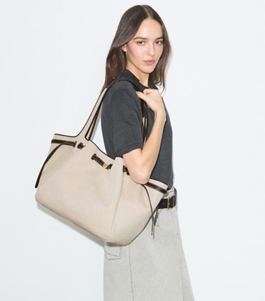 TORY BURCH 美品　カラフルキャンバストートバッグ TORY BURCH（トリーバーチ） ELLA Color-Block Canvas Tote Bag トート