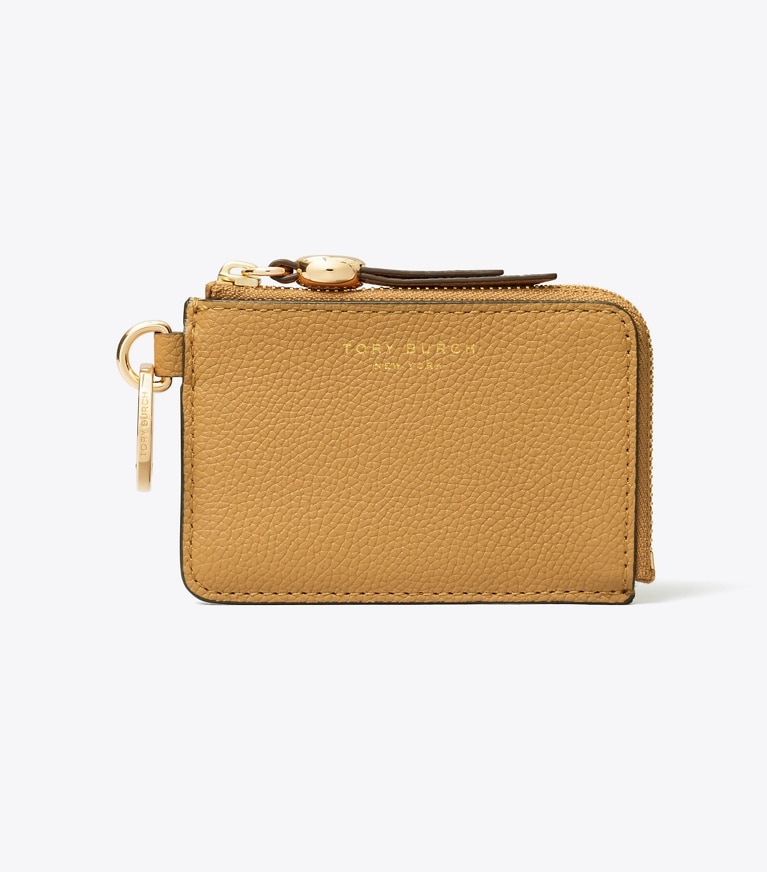 Tory Burch designer カードケース ロミー カードケース バッグチャーム in Tiramisu front