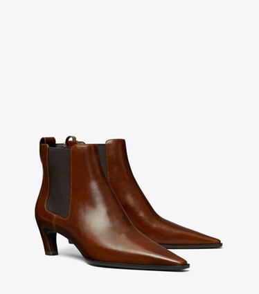 Tory Burch designer ankle boots Romy Chelsea Boot in NEGRONI angle