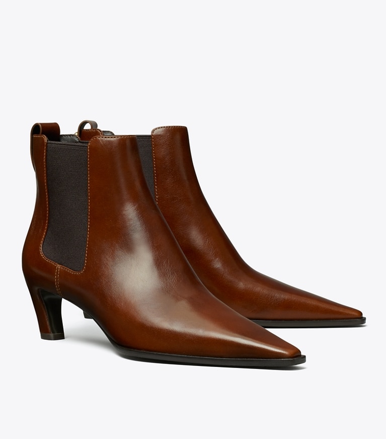 Tory Burch designer ankle boots Romy Chelsea Boot in NEGRONI angle