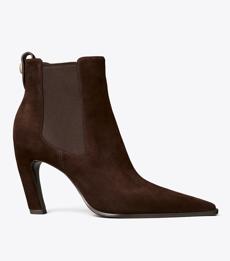 Tory Burch designer ankle boots Romy Chelsea Heel Boot in DARK COCOA side