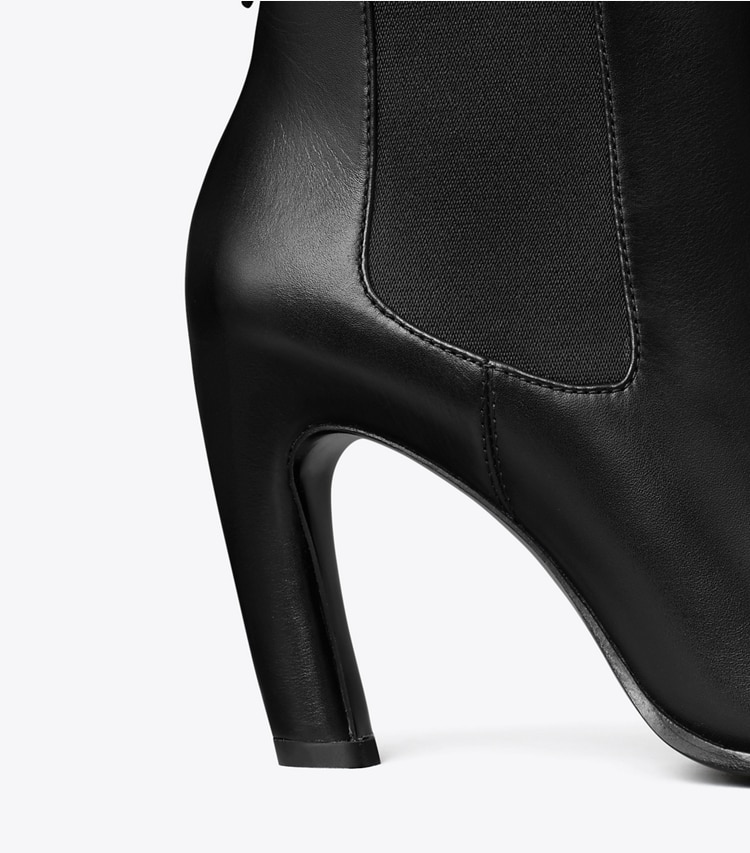 Tory Burch designer ankle boots Romy Chelsea Heeled Boot in PERFECT BLACK detail