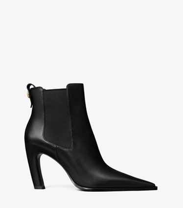 Tory Burch designer ankle boots Romy Chelsea Heeled Boot in PERFECT BLACK side