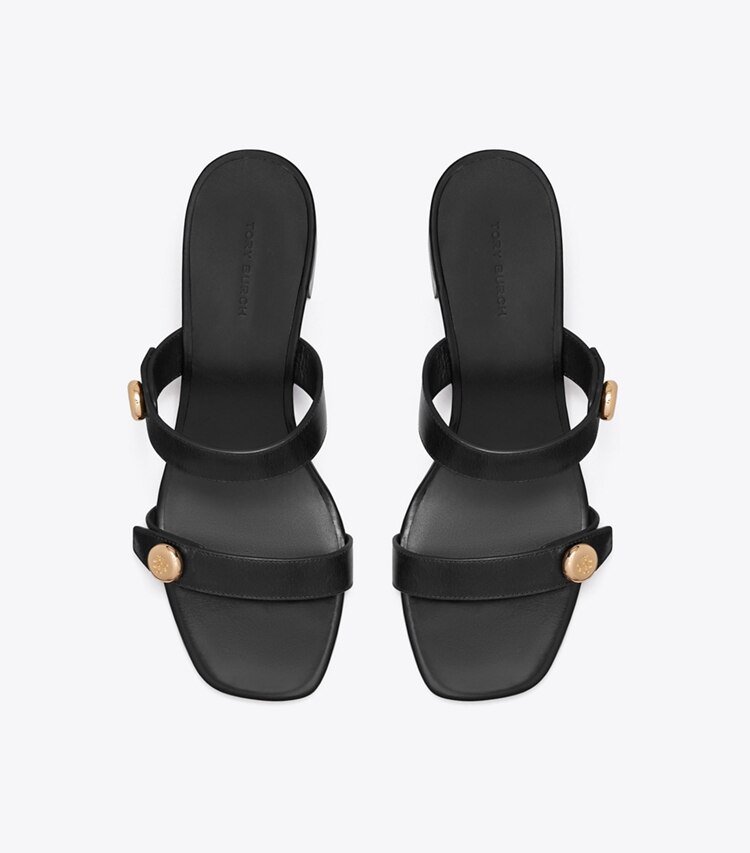 Tory Burch designer sandals Romy City Sandal in PERFECT BLACK overhead