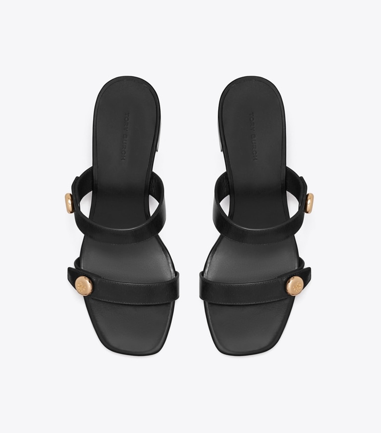 Tory Burch designer sandals Romy City Sandal in PERFECT BLACK overhead