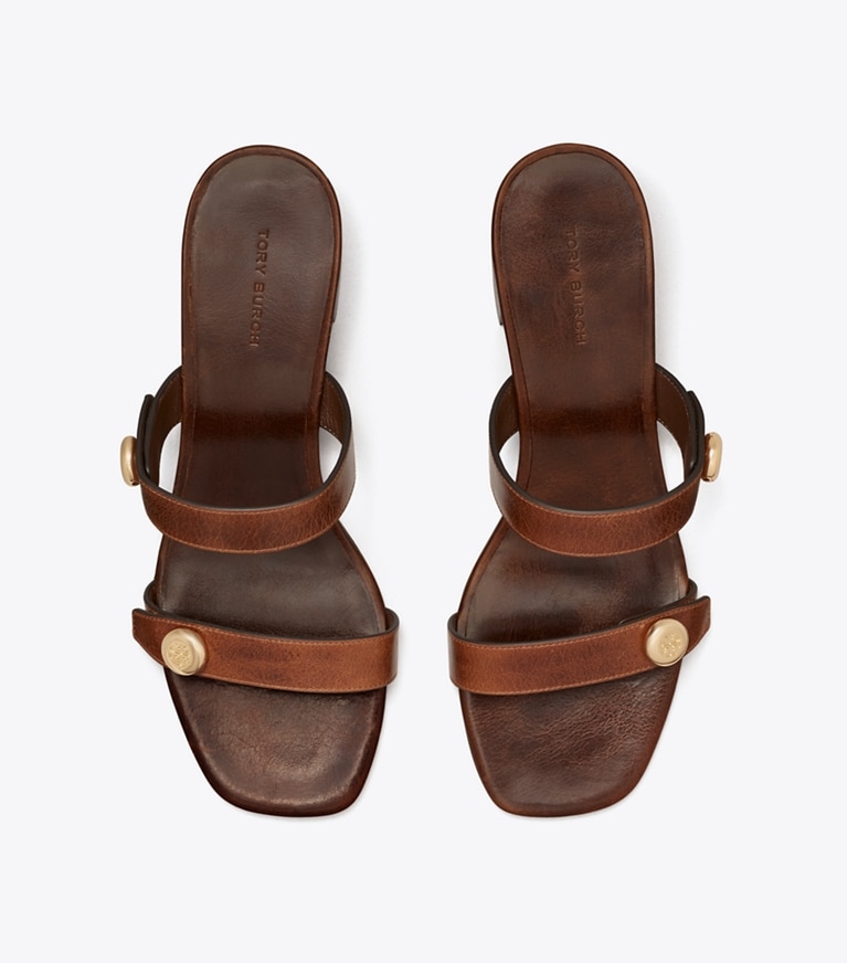 Tory Burch designer sandals Romy City Sandal in MILK CHOCOLATE overhead