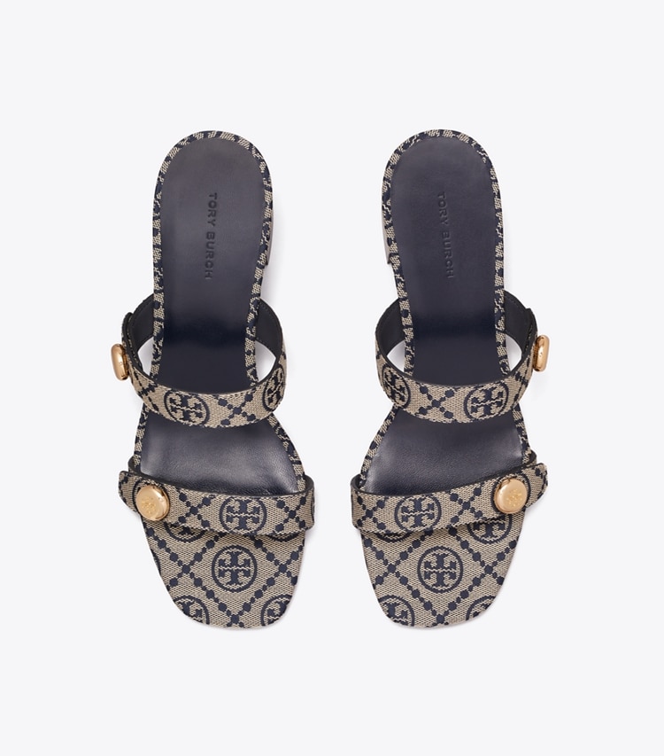 Tory Burch designer sandals Romy City Sandal in T MONO PERFECT NAVY overhead