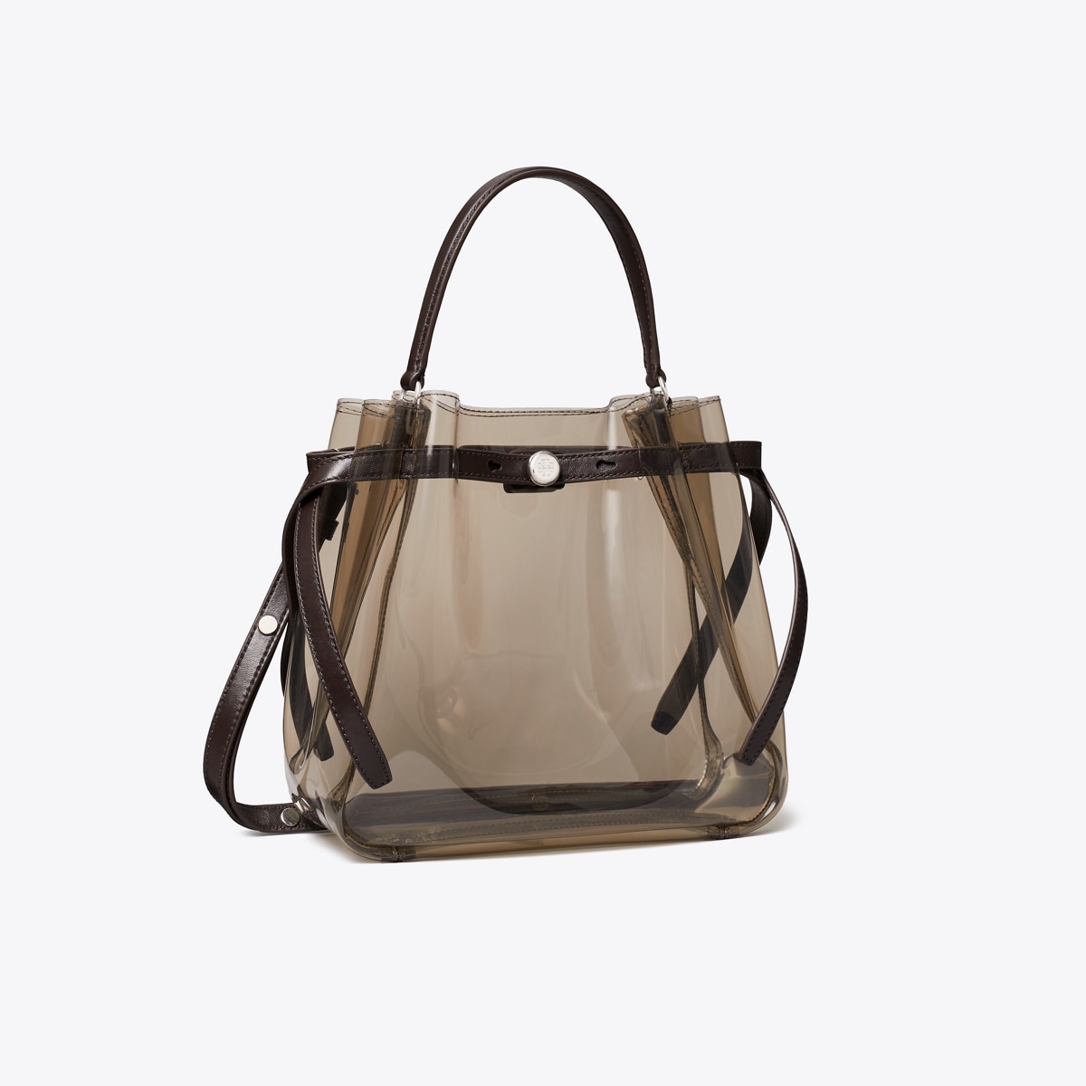 Romy Clear Bucket Bag: Women's Designer Crossbody Bags | Tory Burch Romy Clear Bucket Bag: Women's Designer Crossbody Bags | Tory Burch