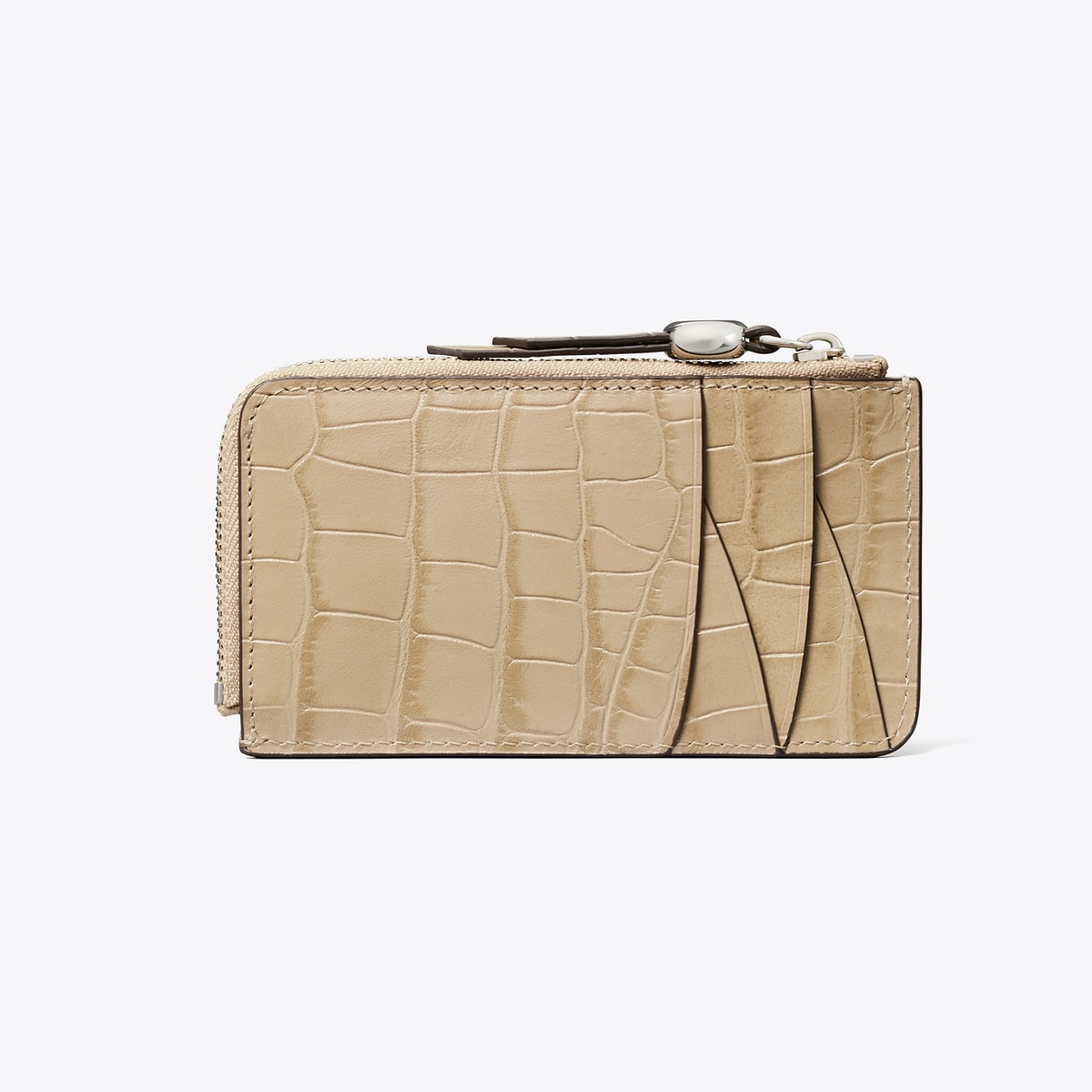 Romy Croc-Embossed Zip Card Case: Women's Designer Card Cases