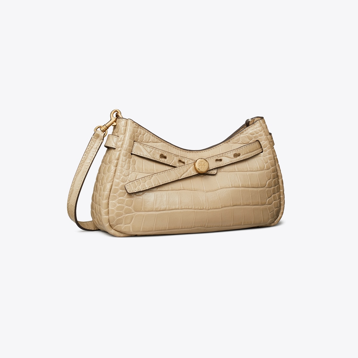 Romy Croc-Embossed Zip Top Crossbody Bag: Women's Designer