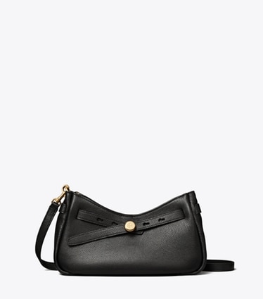 Tory Burch designer crossbody bags Romy Crossbody Bag mit Reißverschluss oben in Black front