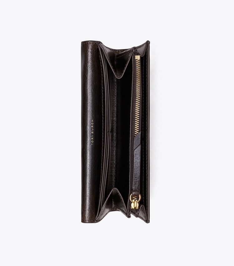 Tory Burch designer wallets Romy Distressed Long Flap Wallet in Dark Roast additional