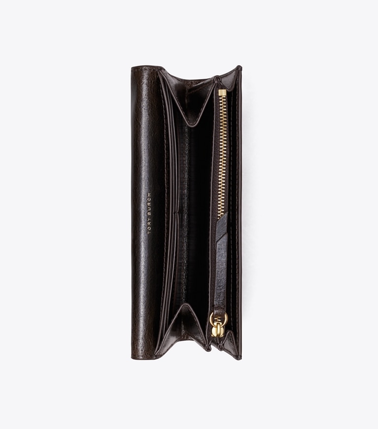 Tory Burch designer wallets Romy Distressed Long Flap Wallet in Dark Roast additional