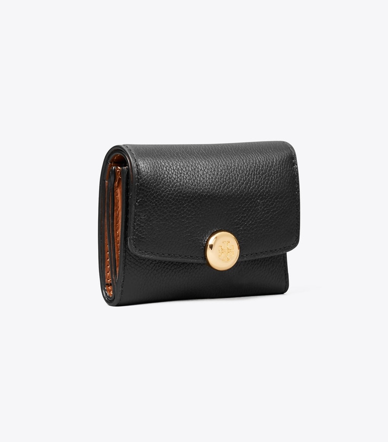 Tory Burch designer geldbörsen Romy Flap Wallet in BLACK angle
