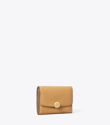 Tory Burch designer wallets Romy Flap Wallet in Tiramisu angle