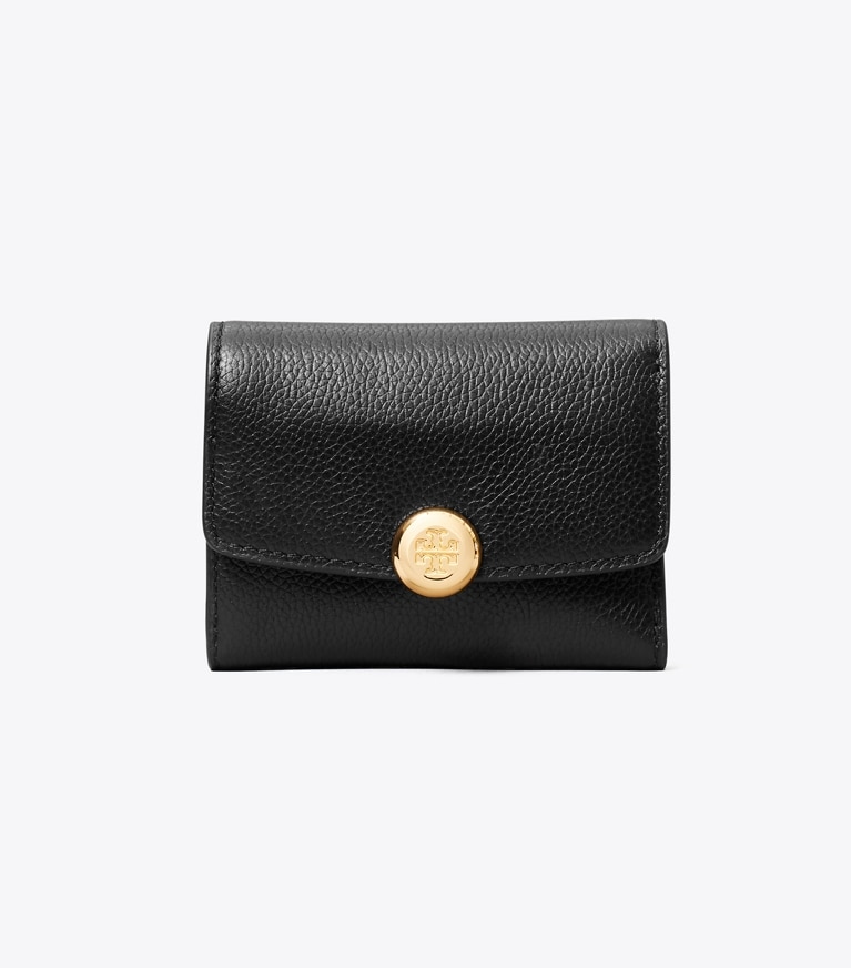Tory Burch designer geldbörsen Romy Flap Wallet in BLACK front
